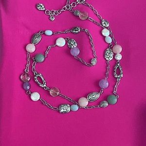 Brighton Summer colors with Swarovski crystals long necklace